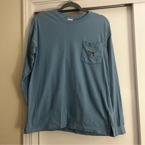 VS Pink cheetah Blue Long Sleeve Shirt